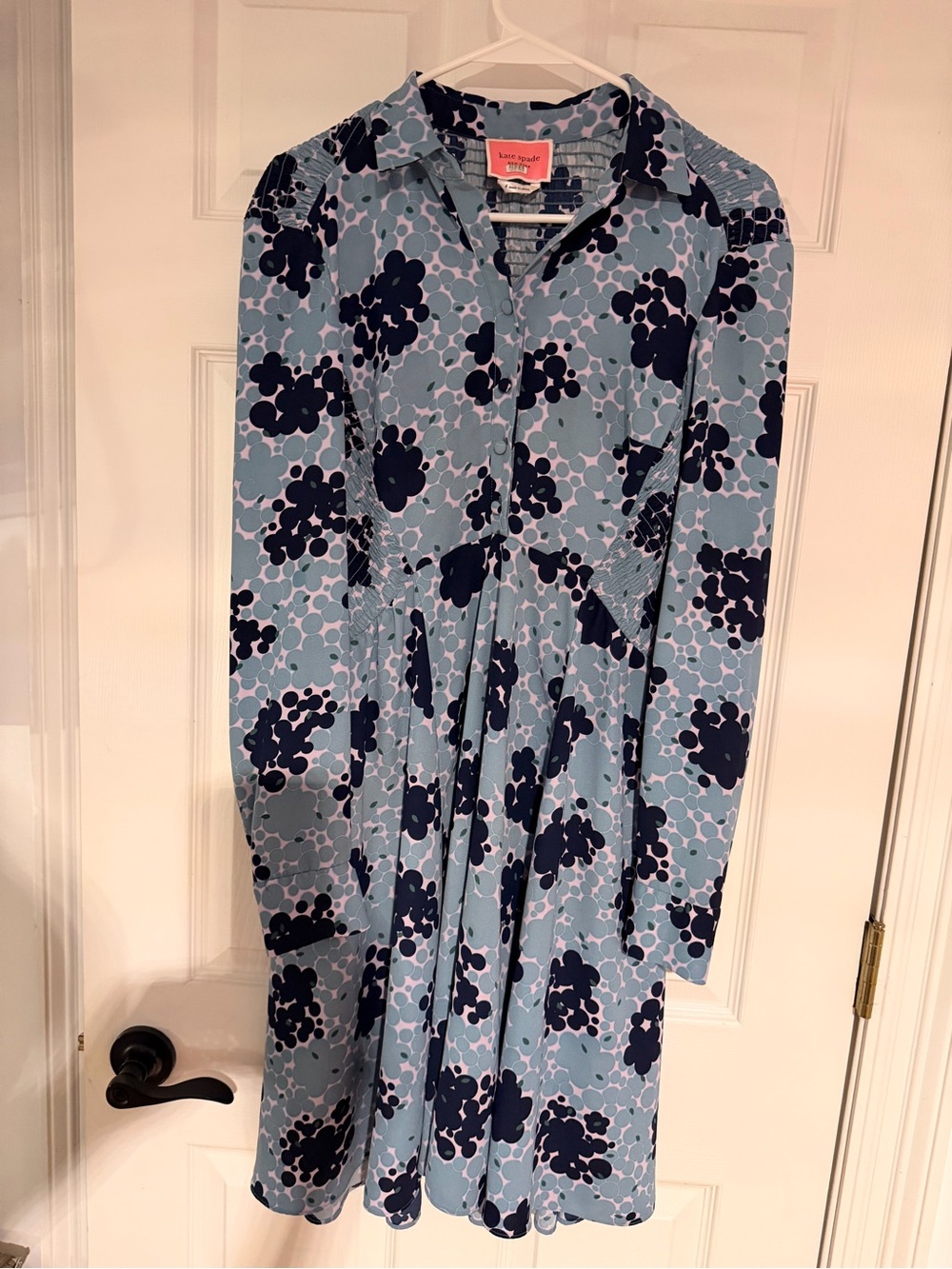 kate spade Light Blue and Navy Floral Shirtwaist Dress